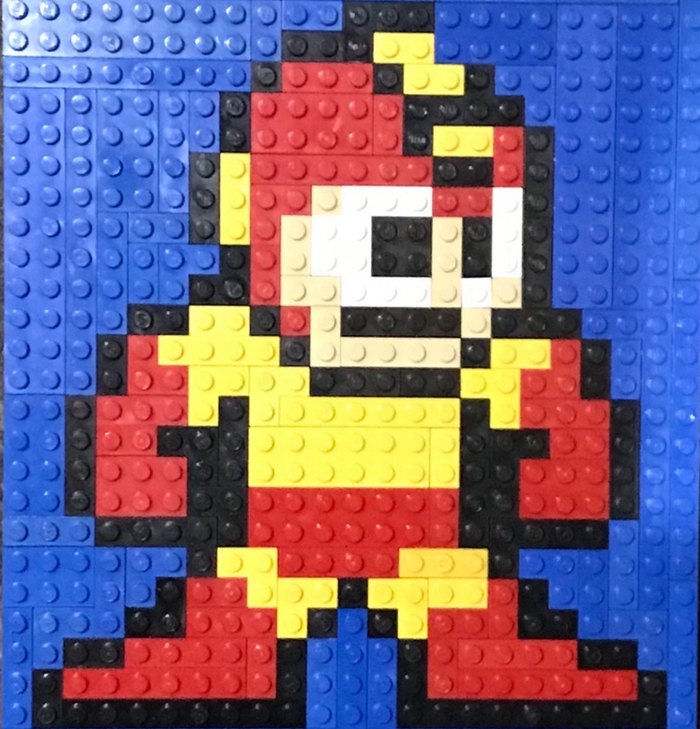 Mega Man, an 8-bit LEGO mosaic